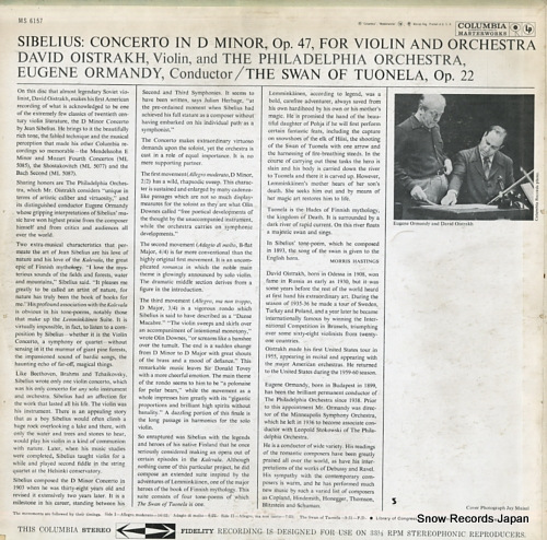 OISTRAKH, DAVID sibelius; concerto in d, op.47 