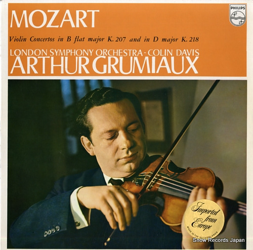 GRUMIAUX, ARTHUR mozart; violin concerto in b flat major k.207 & in d major k.218 835136AY