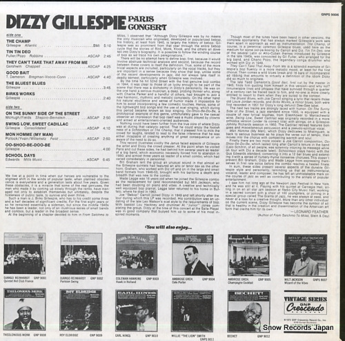 GILLESPIE, DIZZY paris concert GNPS9006