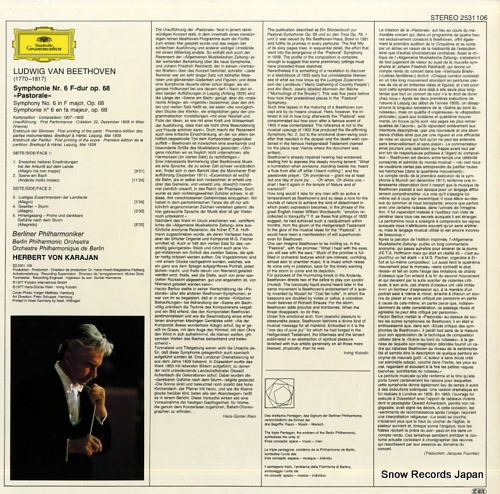 KARAJAN, HERBERT VON beethoven; symphonie nr.6 