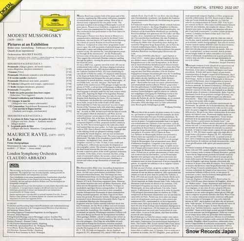 ABBADO, CLAUDIO mussorgsky; pictures at an exhibition / ravel; la valse 2532057