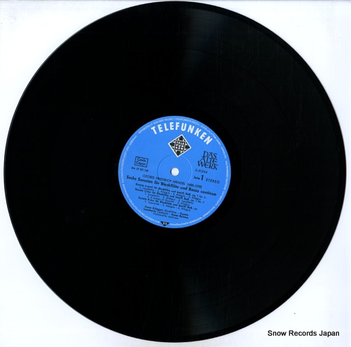 BRUGGEN, FRANS handel; sechs sonaten fur vlockflote und basso continuo 6.41044