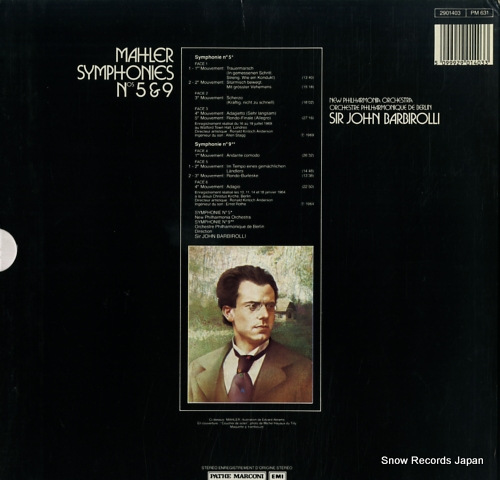 BARBIROLLI, JOHN mahler; symphonie no.5 & 9 2901403