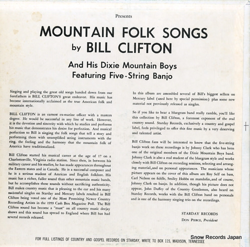 CLIFTON, BILL mountain fork songs SLP111