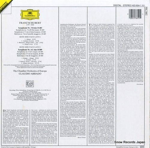 ABBADO, CLAUDIO franz schubert; symphonien nos.5 & 6 423654-1