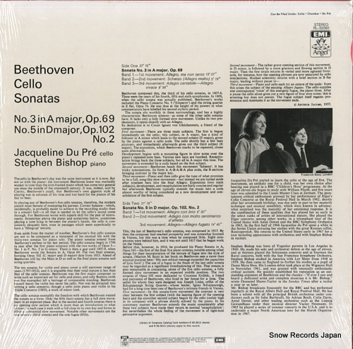 DU PRE, JACQUELINE beethoven; cello sonatas no.3 in a, op.69 & no.5 in d, op.102 & no.2 RL-32060