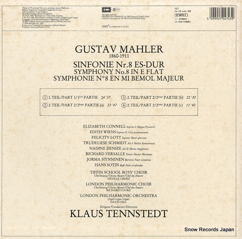 TENNSTEDT, KLAUS mahler; symphony no.8 EX2704743