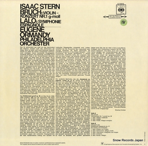STERN, ISAAC max bruch; violinkonzert nr.1 g-moll op.26 S72612