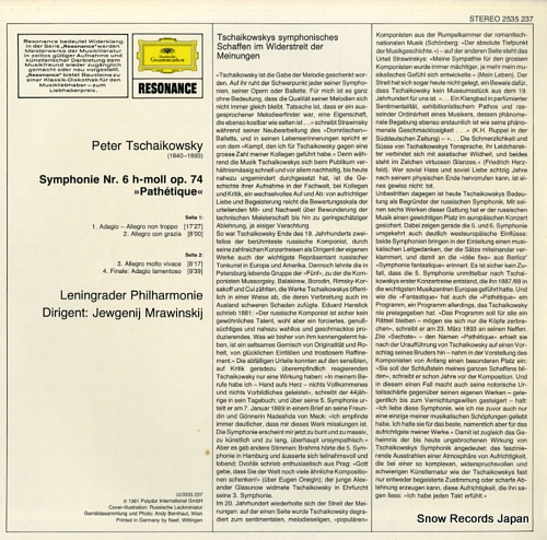 MRAWINSKIJ, JEWGENIJ tschaikowsky; symphonie nr.6 2535237