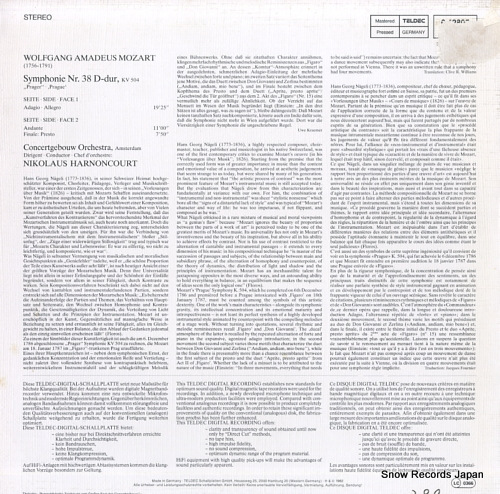 HARNONCOURT, NIKOLAUS mozart; symphonie nr.38 d-dur 6.42805