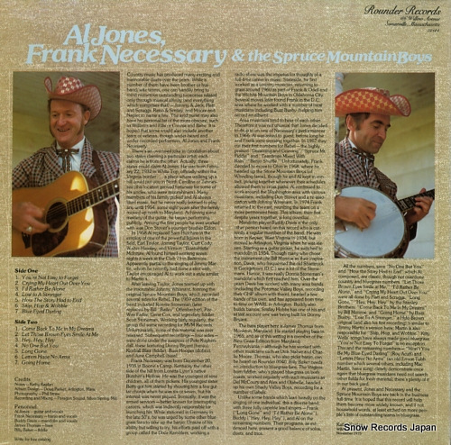 JONES, AL, AND FRANK NECESSARY al jones, frank necessary & the spruce mountain boys ROUNDER0050
