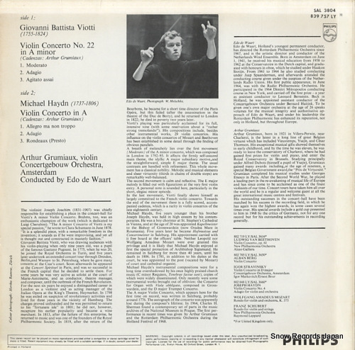 GRUMIAUX, ARTHUR viotti & haydn; violin concerto 839757LY