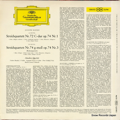 AMADEUS QUARTET haydn; streichquartette nr.72 & 74 138072