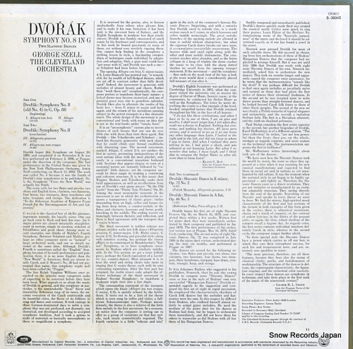 SZELL, GEORGE dvorak; symphony no.8 S-36043