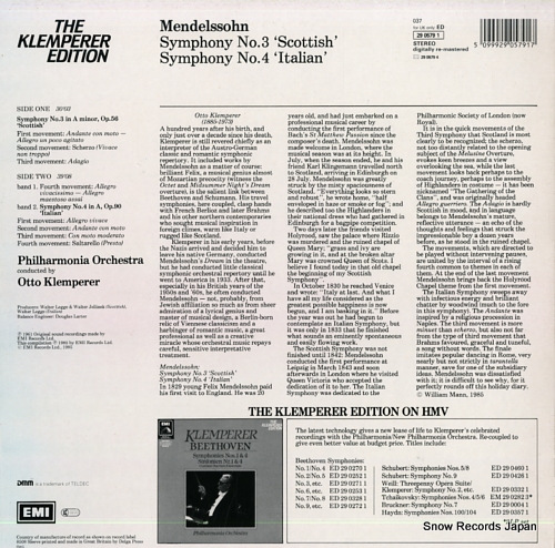 åȡڥ顼 mendelssohn; symphony no.3 & 4 ED2905791