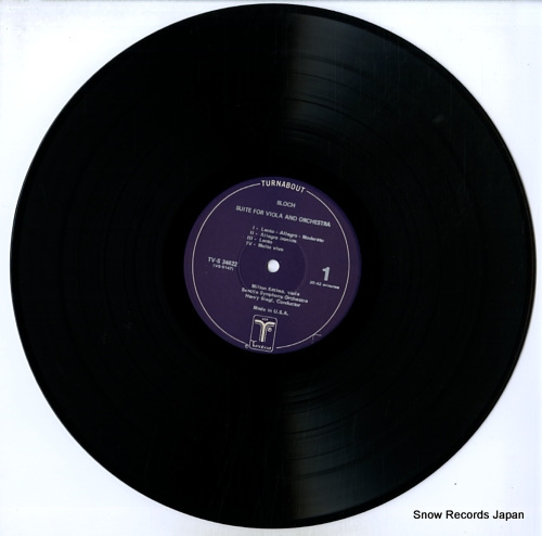 KATIMS, MILTON bloch; suite for viola and orchestra TV-S34622