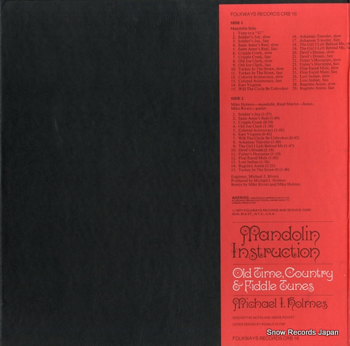 HOLMES, MICHAEL I. mandolin instruction CRB16 - back cover