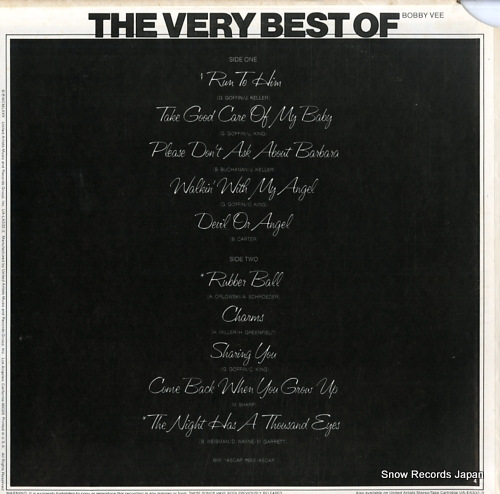 VEE, BOBBY the very best of bobby vee UA-LA332-E