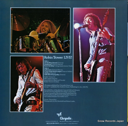 TROWER, ROBIN robin trower live! WWS-40202 - back cover