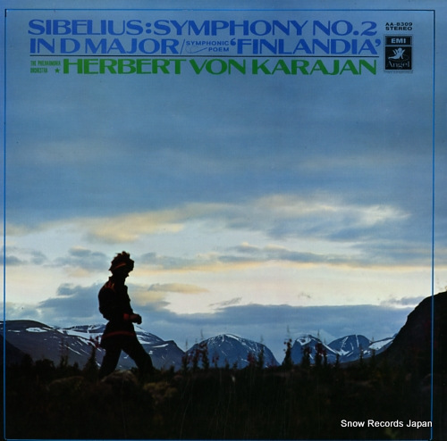 KARAJAN, HERBERT VON sibelius; symphony no.2 in d major / symphonic poem 'finlandia' AA-8309 - front cover