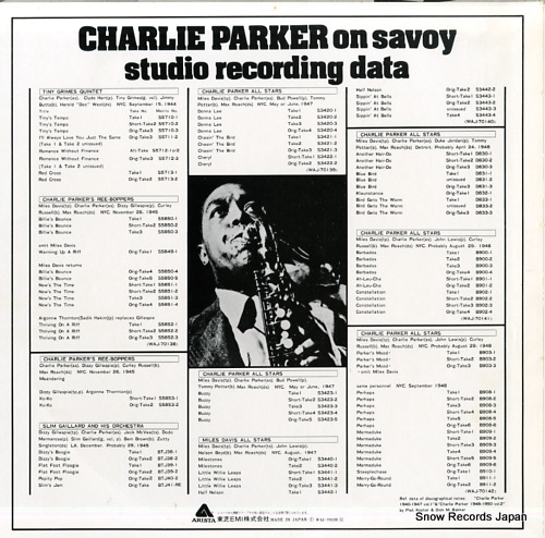 PARKER, CHARLIE charlie parker on savoy vol.1 WAJ-70138