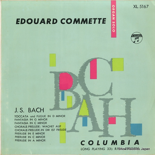 COMMETTE, EDOUARD j.s. bach organ solo XL5167