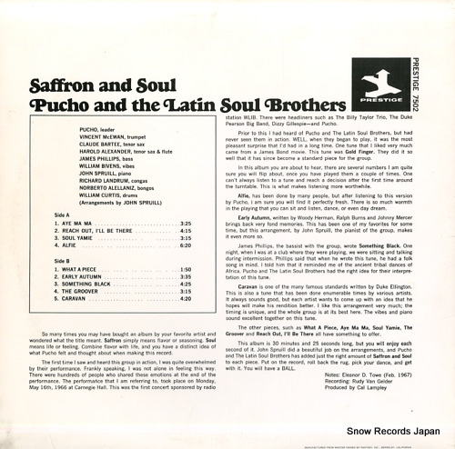 PUCHO AND THE LATIN SOUL BROTHERS saffron and soul PR7502