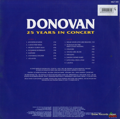 DONOVAN 25 years in concert DNLP1253