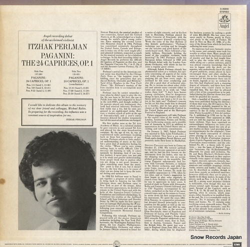 PERLMAN, ITZHAK paganini; the 24 gaprices,op.1 S-36860