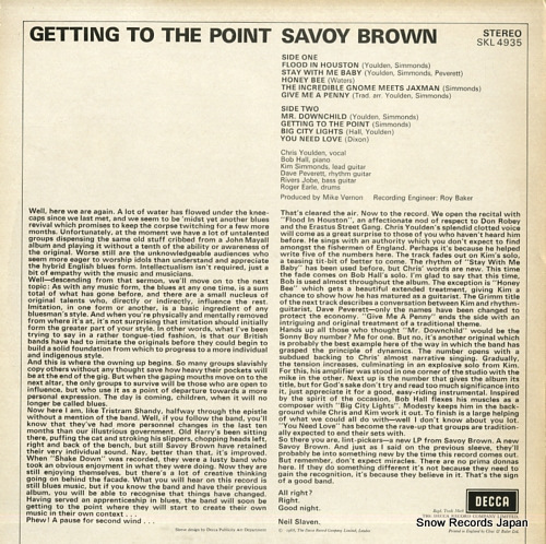 SAVOY BROWN getting to the point SKL4935