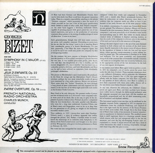 MUNCH, CHARLES bizet; symphony in c major / jeux d'enfants, op.22 / patrie overture, op.19 H-71183