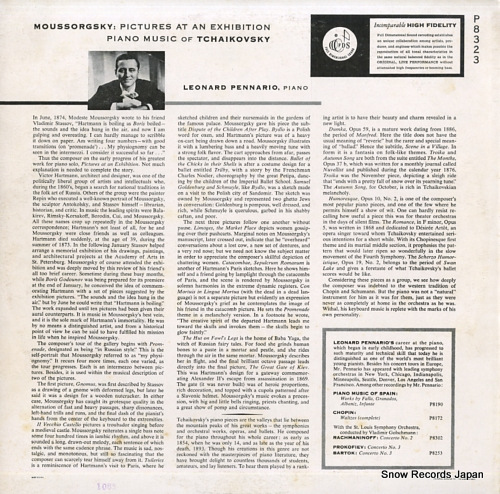 PENNARIO, LEONARD moussorgsky; pictures at an exhibition P8323