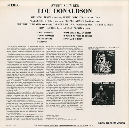 DONALDSON, LOU sweet slumber GXK8164