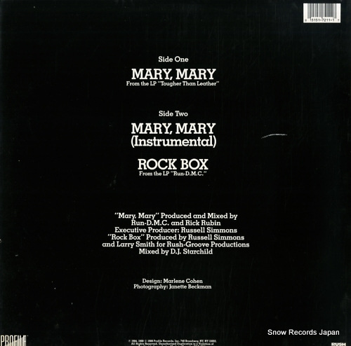RUN-DMC mary, mary PRO-7211