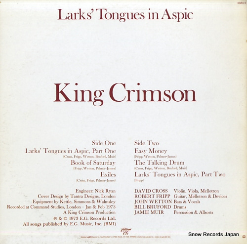 KING CRIMSON larks' tongues in aspic EGKC6