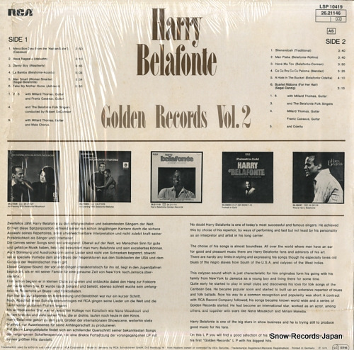BELAFONTE, HARRY golden records, vol.2 LSP10419
