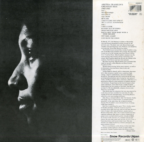 FRANKLIN, ARETHA aretha franklin's greatest hits 1960-1965 4506261