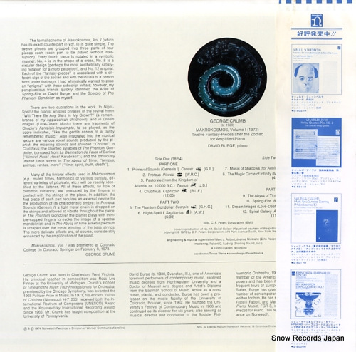 BURGE, DAVID crumb; makrokosmos, volume 1 G-5023H / H-71293