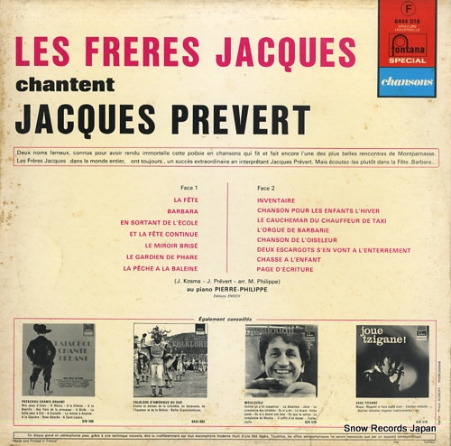 LES FRERES JACQUES chantent jacques prevert 6444016