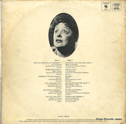 LINDBLOM, ANITA sjunger edith piaf FLP1