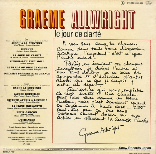 ALLWRIGHT, GRAEME le jour de clarte 6325605