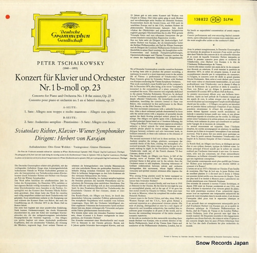 RICHTER, SVJATOSLAV tchaikovsky; klavierkonzert nr.1 b-moll 138822