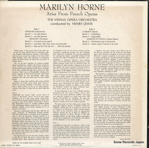 HORNE, MARILYN arias from french operas OS26064