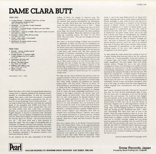BUTT, CLARA dame clara butt GEMM168
