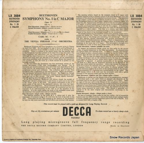 SCHURICHT, CARL beethoven; symphony no.1 in c major LX3084