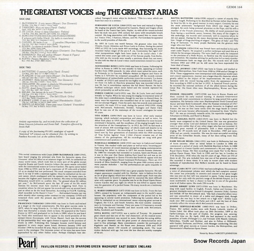V/A the greatest voices sing the greatest arias GEMM164