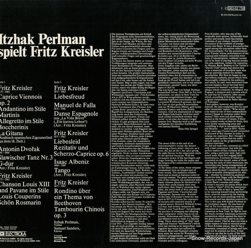 PERLMAN, ITZHAK spielt fritz kreisler 1C063-02739