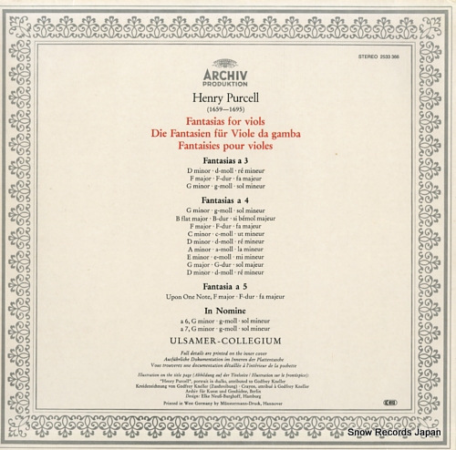 ULSAMER-COLLEGIUM purcell; fantasias for viols 2533366