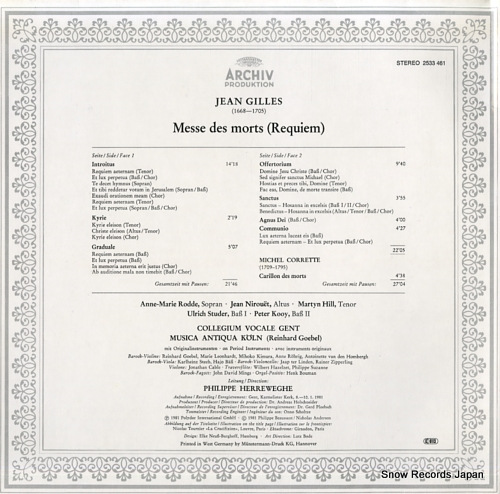 HERREWEGHE, PHILIPPE jean gilles; requiem 2533461