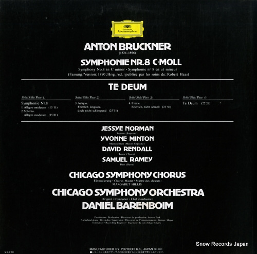 BARENBOIM, DANIEL bruckner; symphonie no.8 52MG0214/5